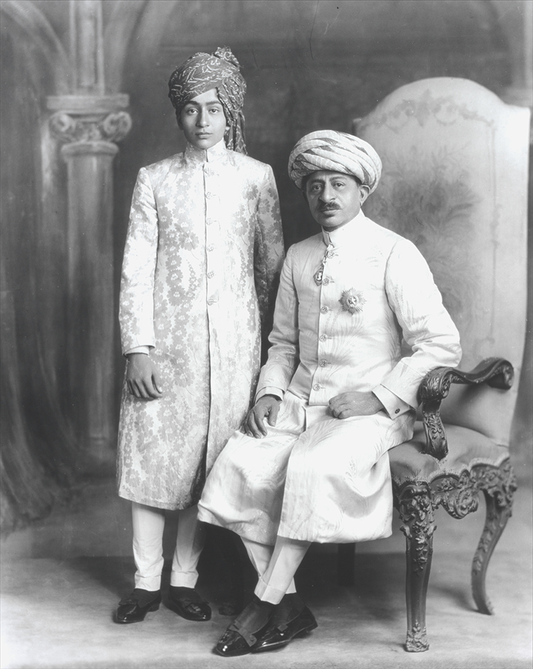 Morvi, HH Maharaja Shri Sir Lukhdirji Bahadur (1876-1957) & Morvi, Yuvraj Shri Mahendrasinhji (b. 1918), later Maharaja.