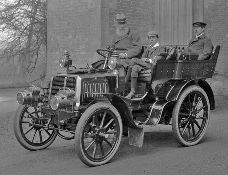 Ivor Bertie Guest, 1st Baron Wimborne (1835-1914); Hon. Oscar Montague Guest (1888-1958) (?); mechanic or chauffeur